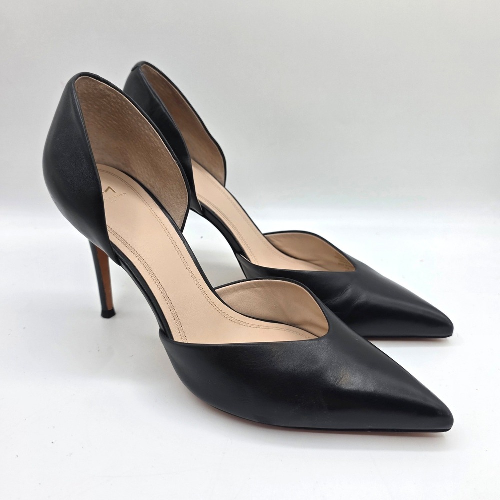 Marc Fisher Tammy D'Orsay Pointed Toe Stiletto Pump Black Leather Women 10M